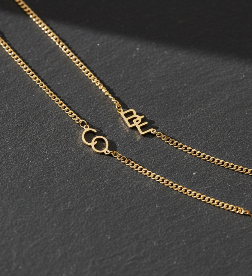 Minimal Letter Chain Delicate Bracelet