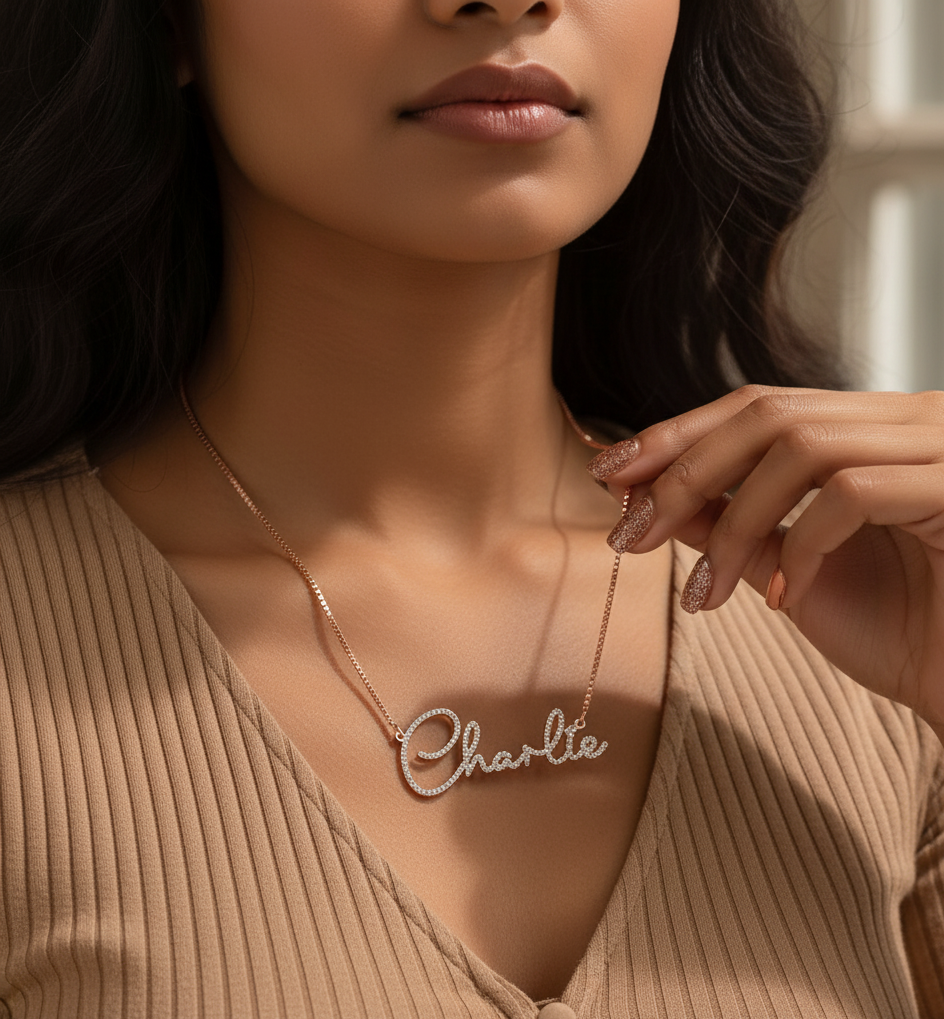 Diamond Like Name Necklace