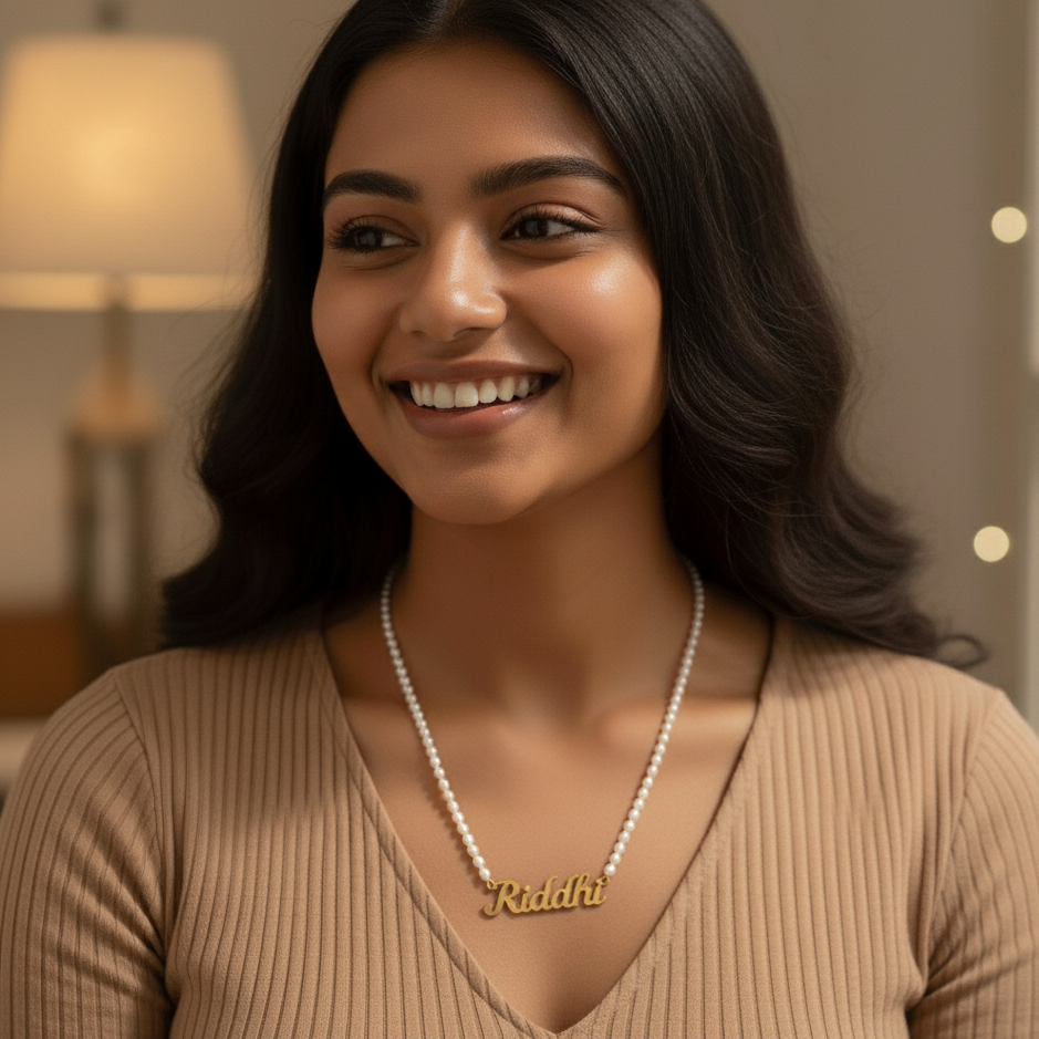 Pearl Custom Name Necklace