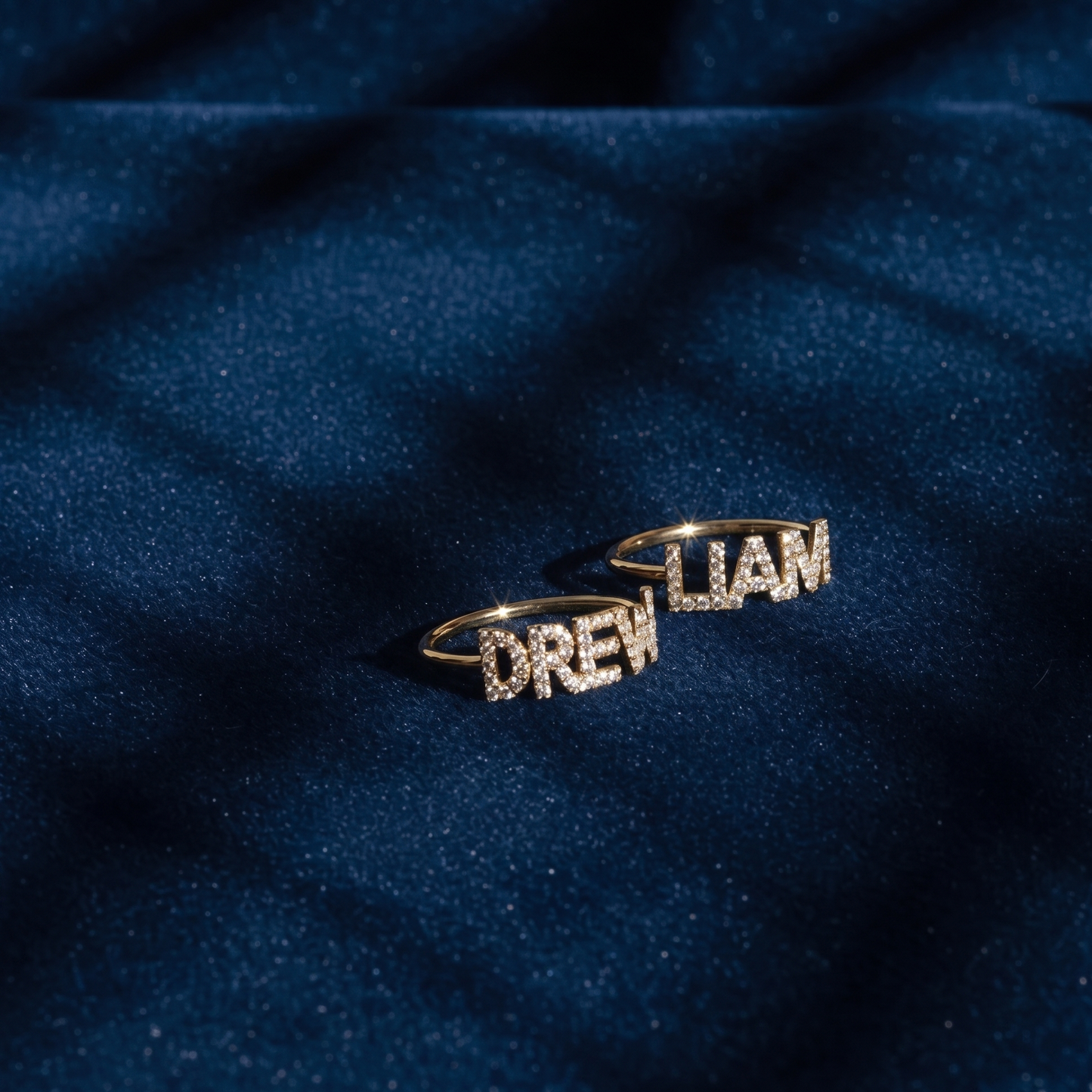 Diamond Like Custom Name Ring