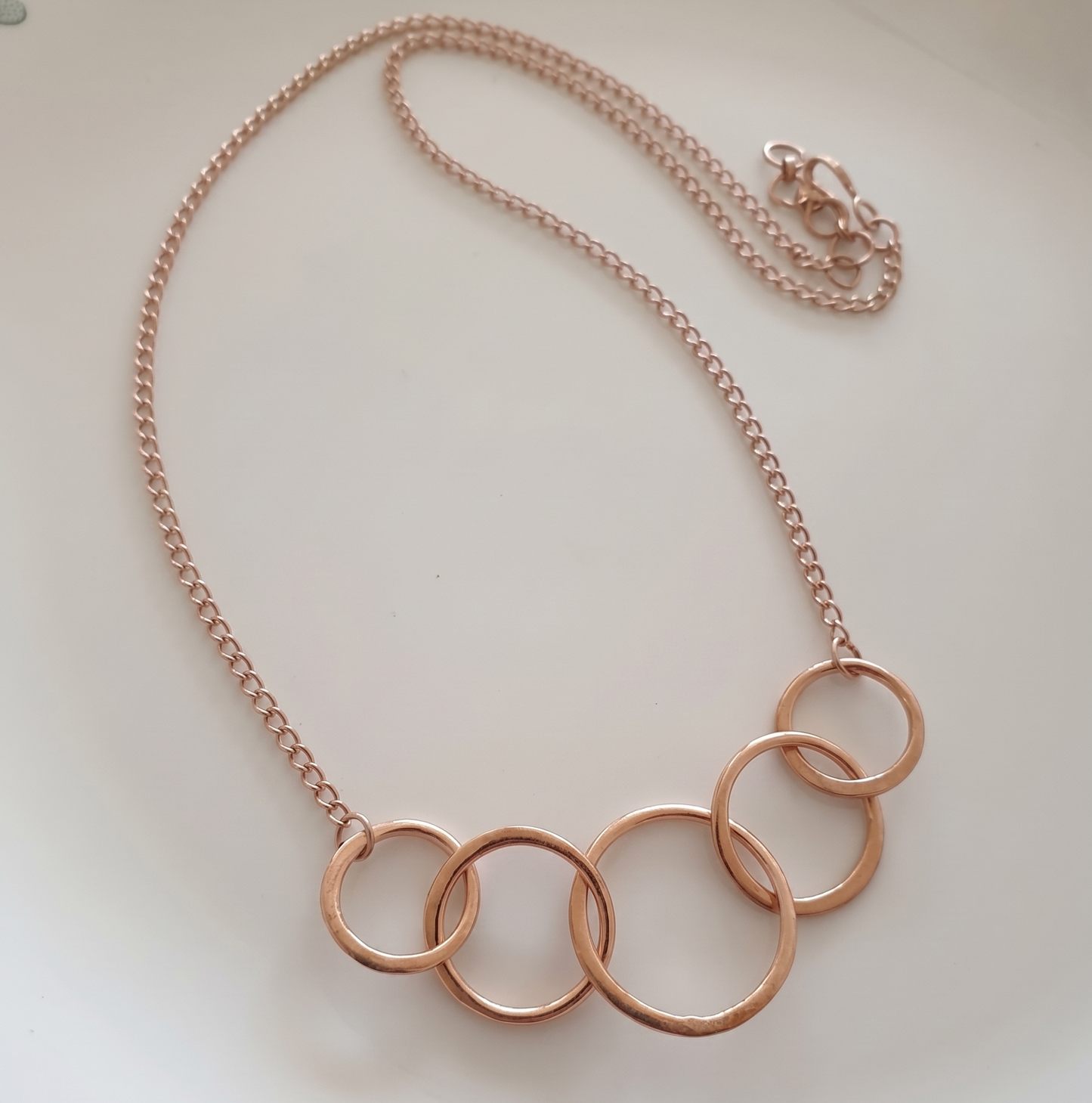 Rose Gold Five Linked Circle Necklace