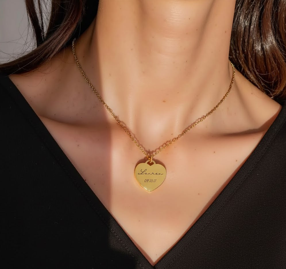 Custom Name or Initial Heart Necklace