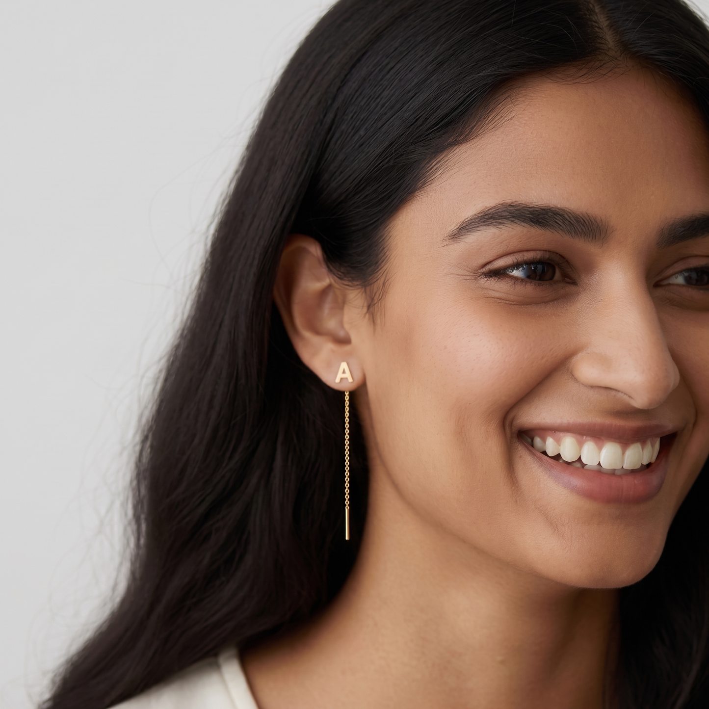 Custom Initial Letter Threader Earrings