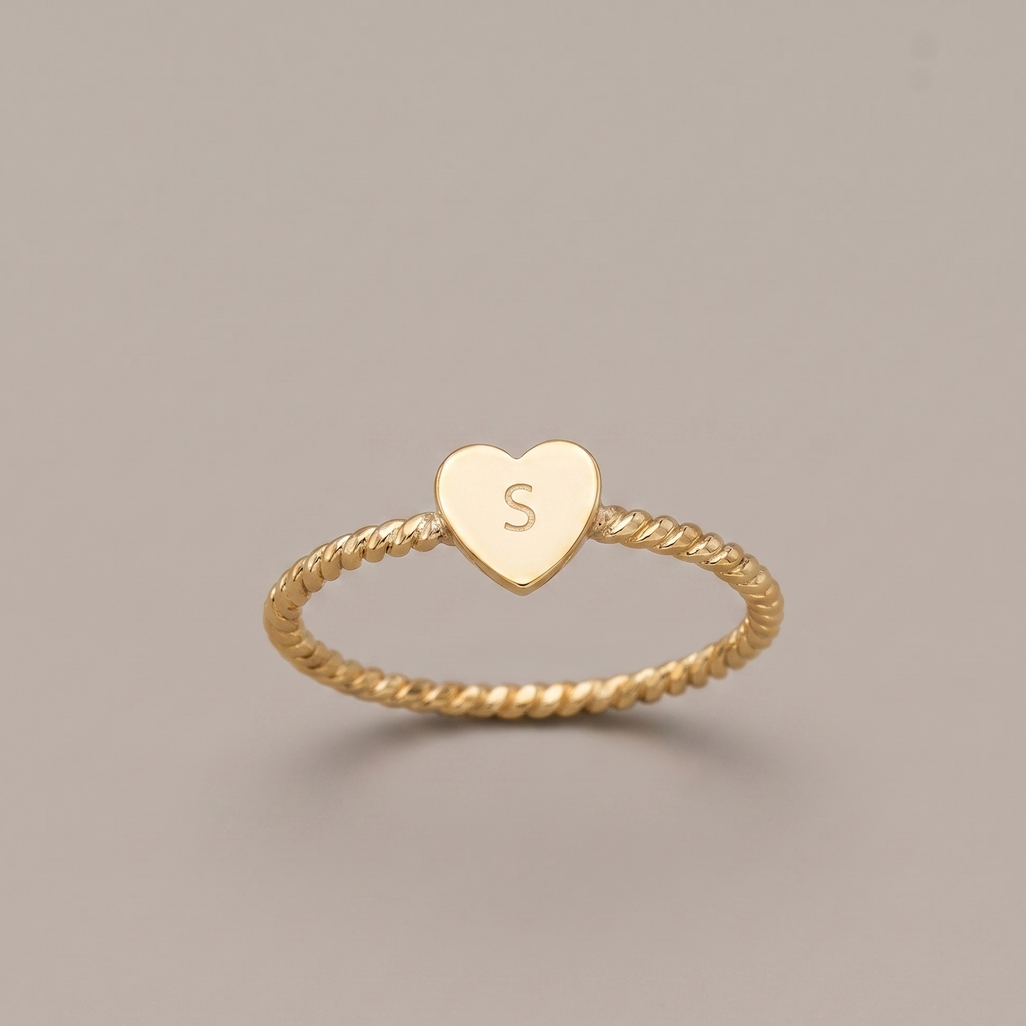 Personalised Heart Initial Ring