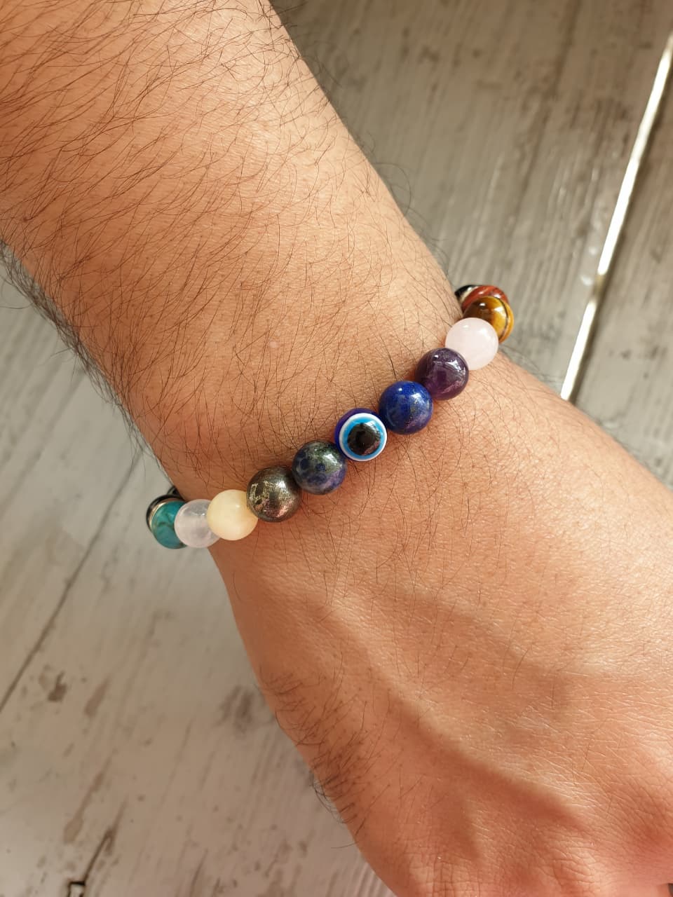 Super 11 Chakra Evil Eye Natural Stone Bracelet