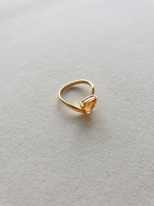 Pear Cut Citrine 925 Silver Ring