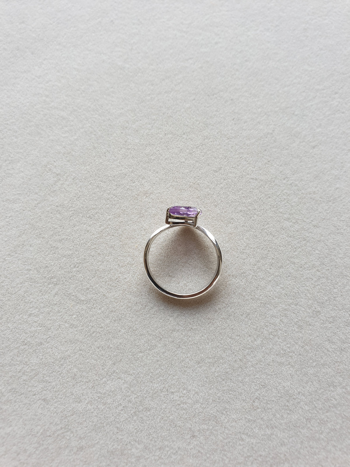 Pear Cut Amethyst 925 Silver Ring
