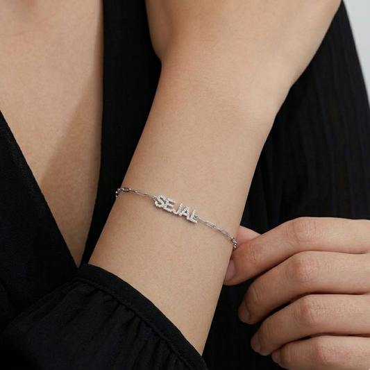 Custom Diamond Like Name Bracelet