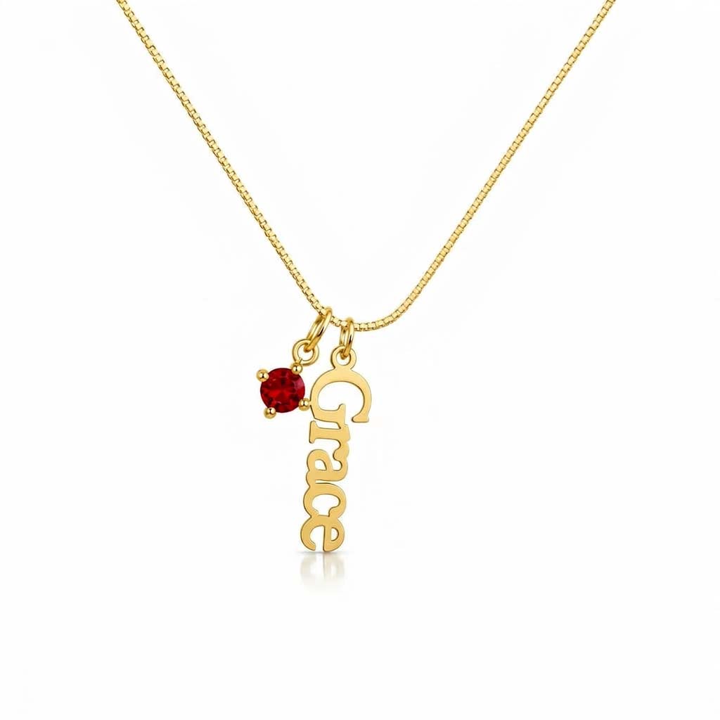 Personalized Name Necklace with Birthstone