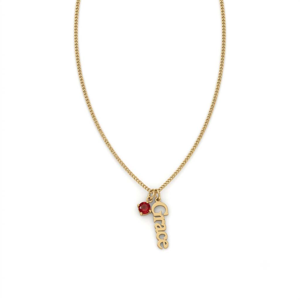 Personalized Name Necklace with Birthstone