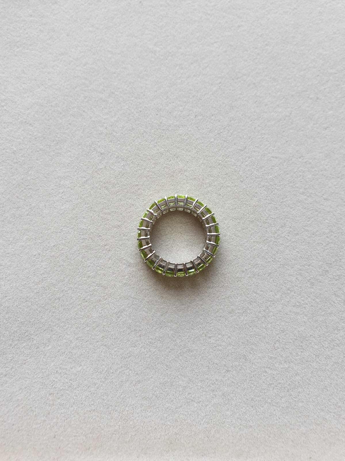Peridot Octagon Cut 925 Silver Ring