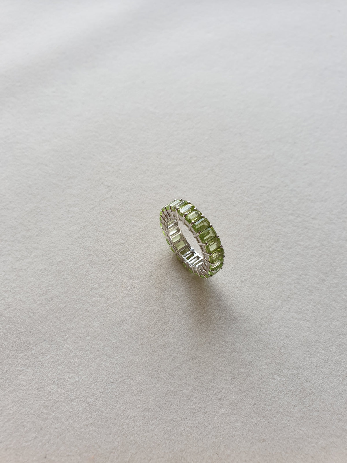 Peridot Octagon Cut 925 Silver Ring