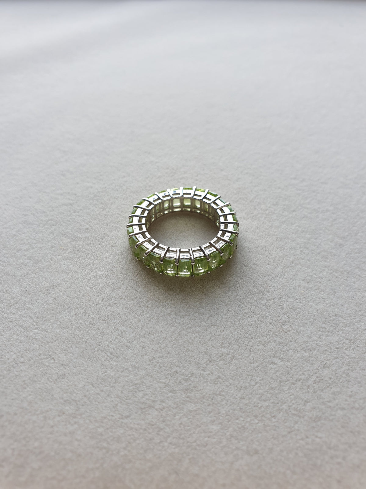 Peridot Octagon Cut 925 Silver Ring