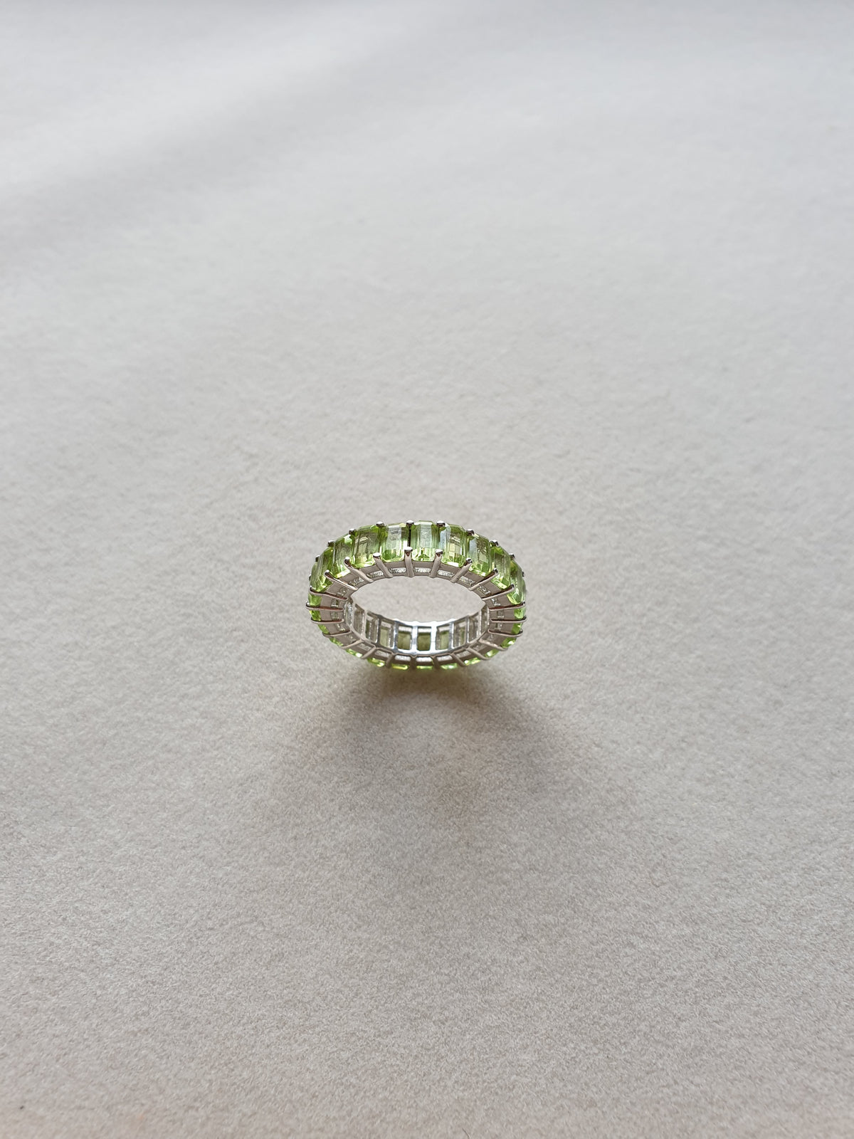 Peridot Octagon Cut 925 Silver Ring
