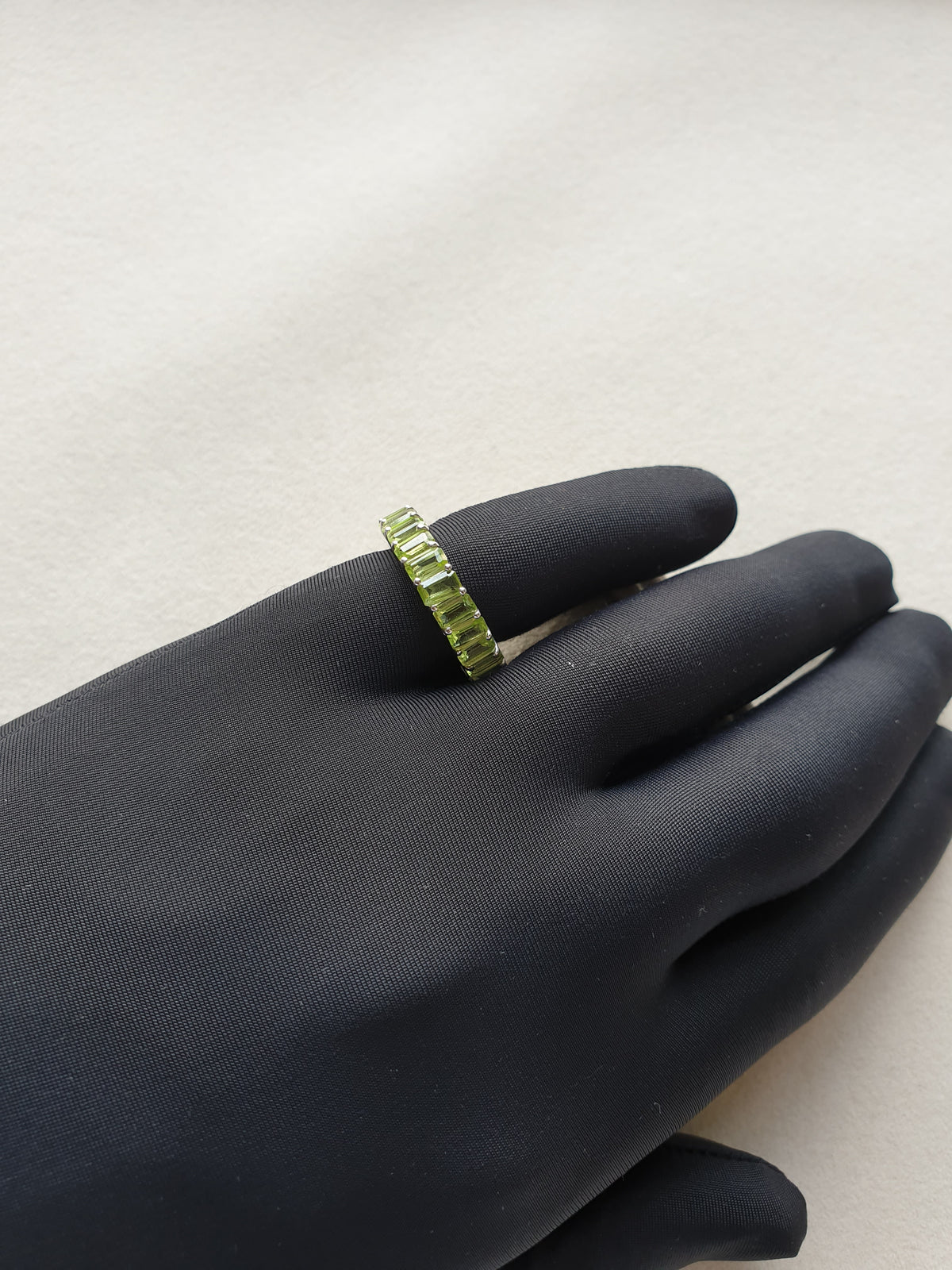 Peridot Octagon Cut 925 Silver Ring