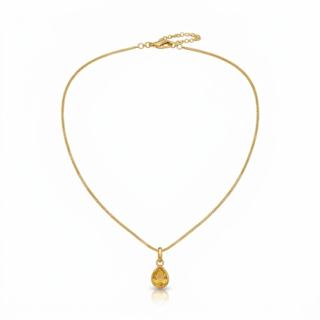 Personalized Birthstone Necklace Teardrop