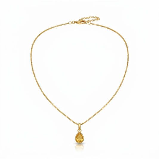 Personalized Birthstone Necklace Teardrop