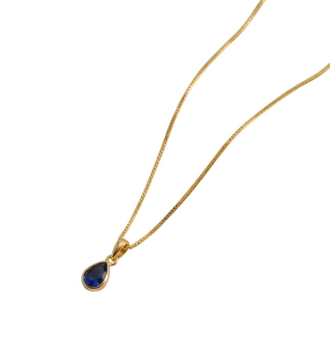Personalized Birthstone Necklace Teardrop
