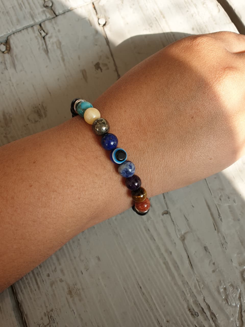 Super 9 Chakra Natural Stone Bracelet