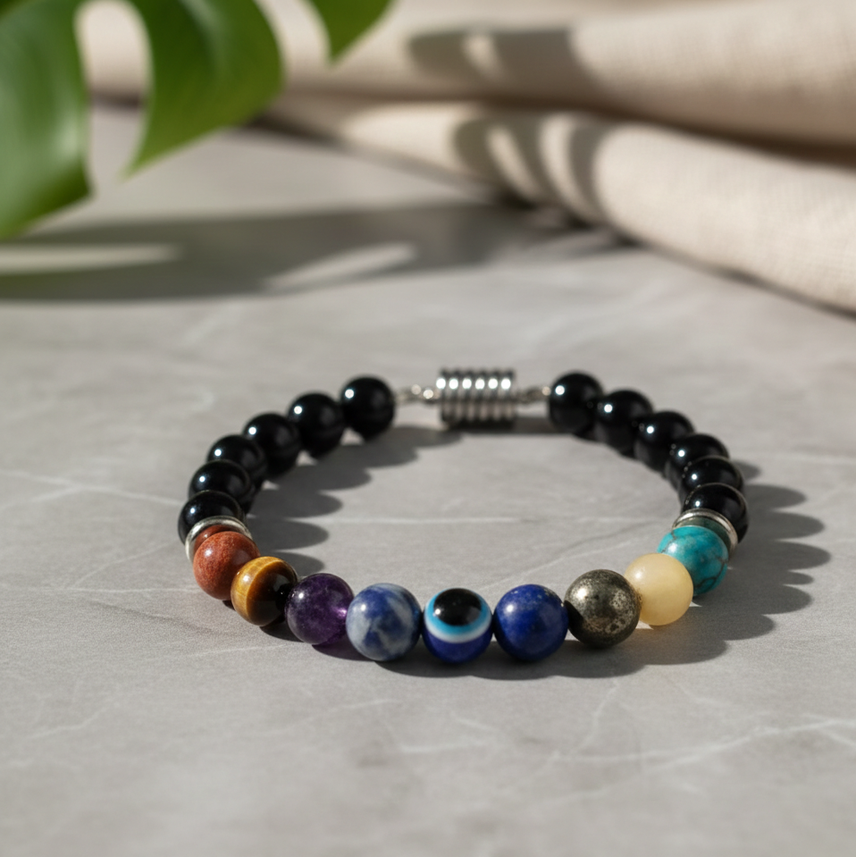 Super 9 Chakra Natural Stone Bracelet