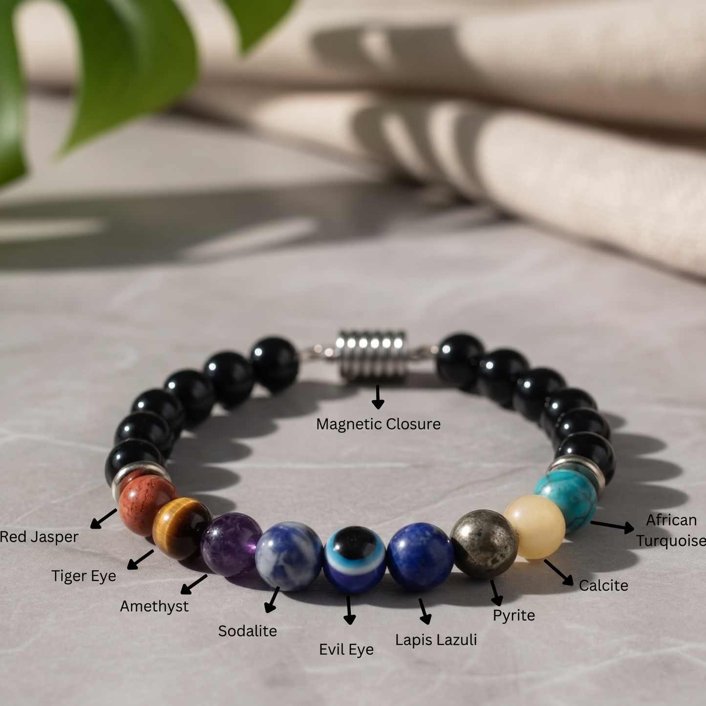 Super 9 Chakra Natural Stone Bracelet