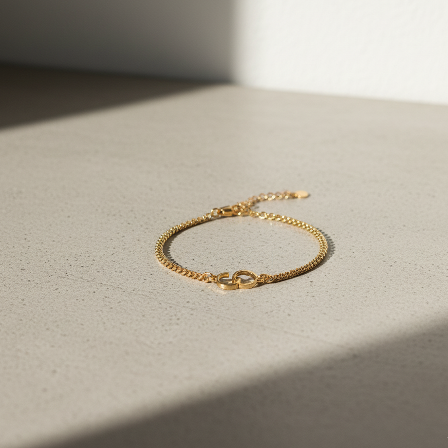 Minimal Letter Chain Delicate Bracelet