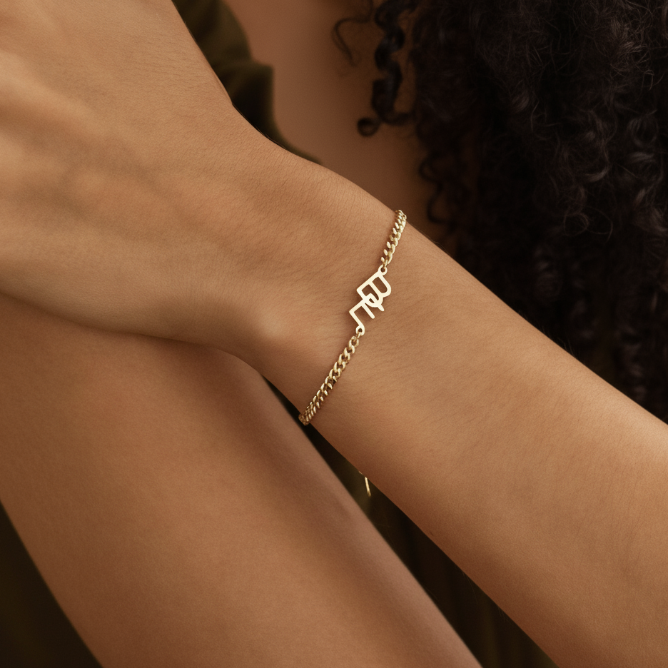 Minimal Letter Chain Delicate Bracelet