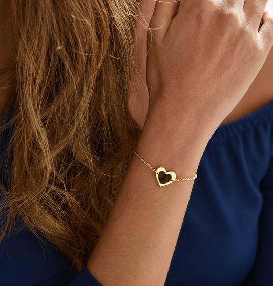 Personalised Fingerprint Memory Heart Bracelet