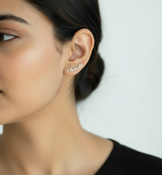 Personalised Name Ear Stud Earring for Everyday Wear