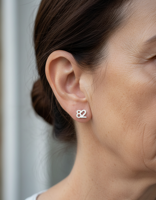 Custom Numeric Ear Stud Earring for Everyday Wear