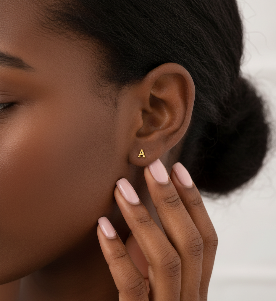 Custom Alphabet Ear Stud Initial Earring
