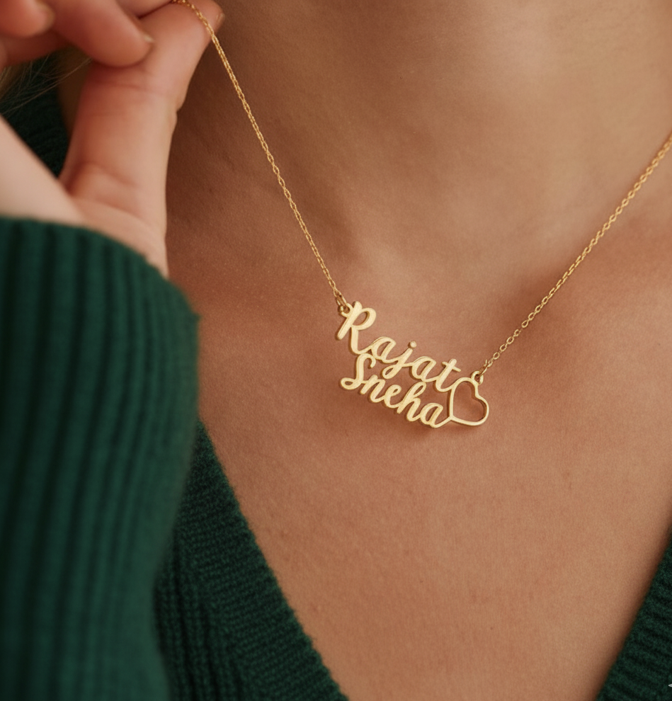 Couple Name Heart Necklace