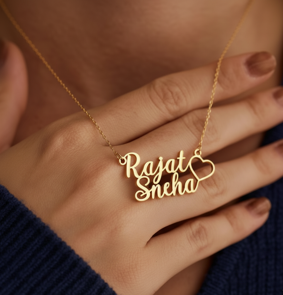 Couple Name Heart Necklace