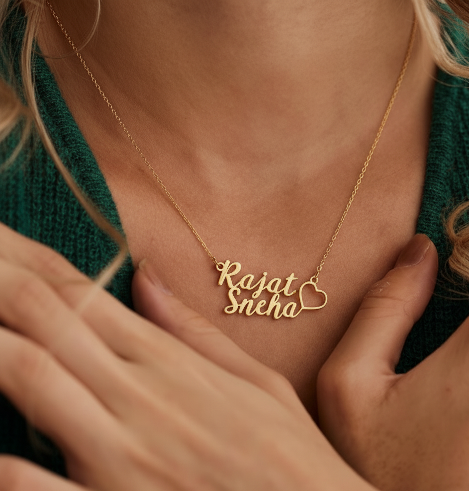 Couple Name Heart Necklace