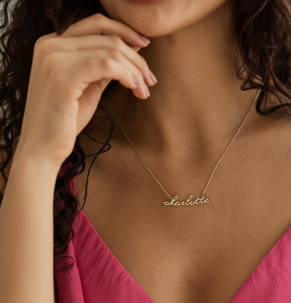 Italic Name Necklace Set