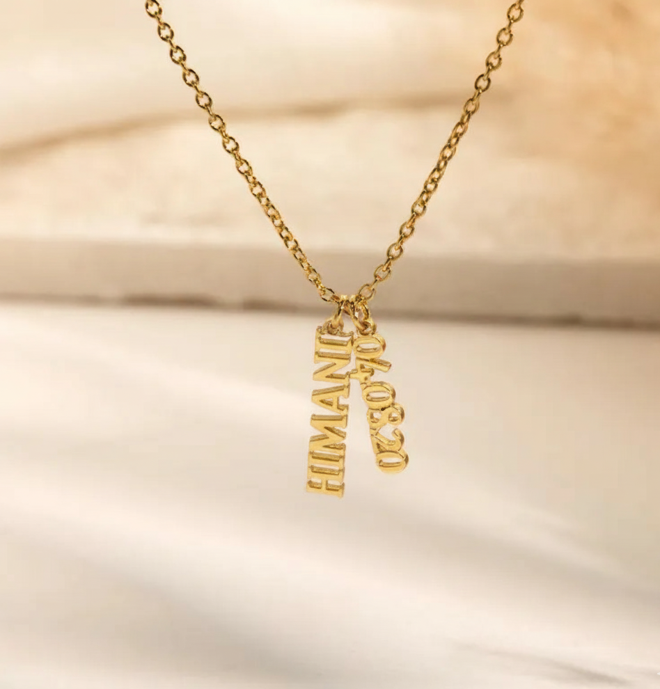 Custom Name and Birth Date/ Year Necklace