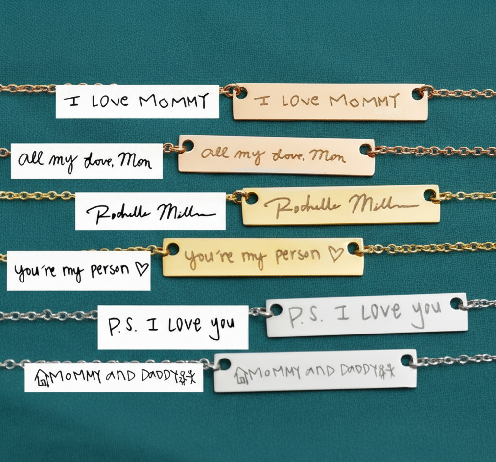 Handwritten Message Name Pendant Necklace