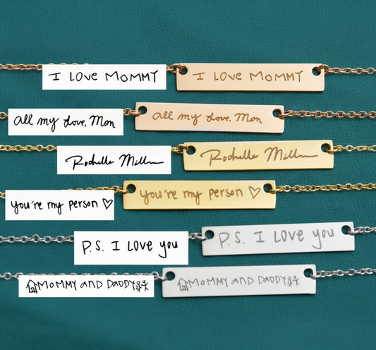 Handwritten Message Name Pendant Necklace