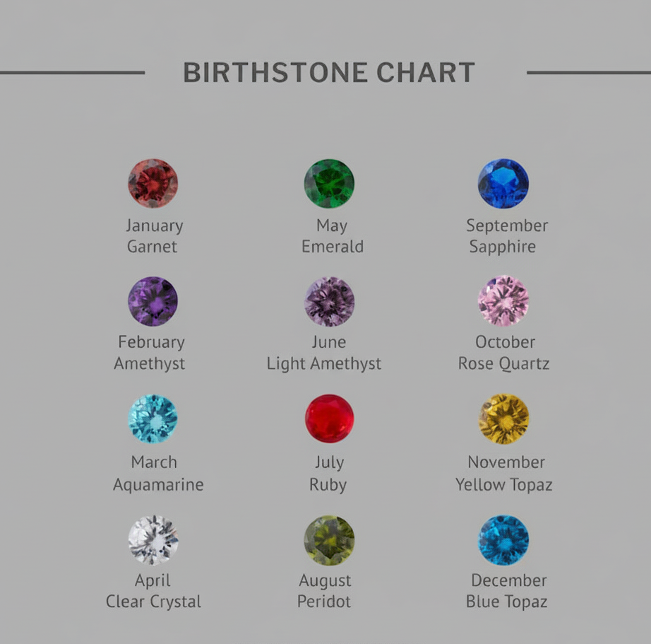 Initial Necklace with Birthstone Charm