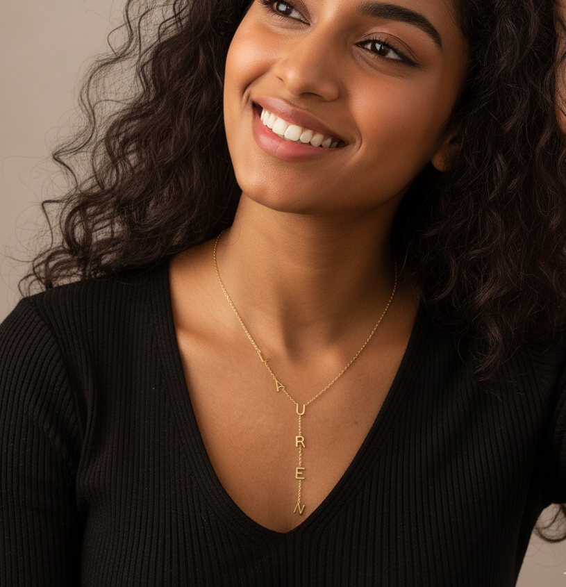 Custom Letter Drop Pendant Necklace