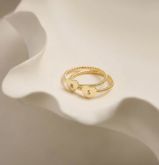 Personalised Heart Initial Ring