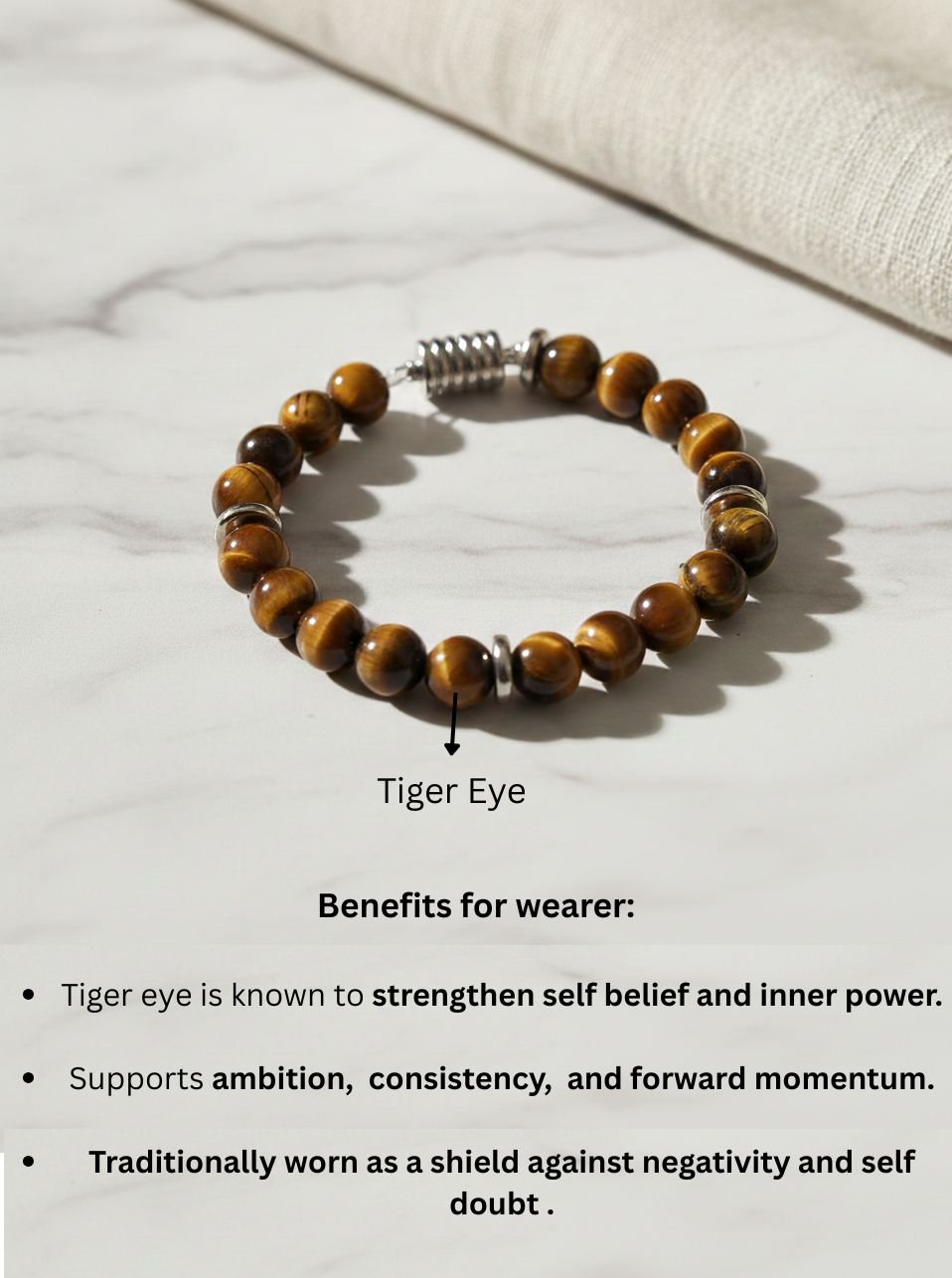 Courageous Tiger Eye Natural Stone Bracelet