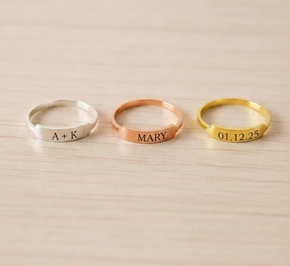 Name Band Custom Rings