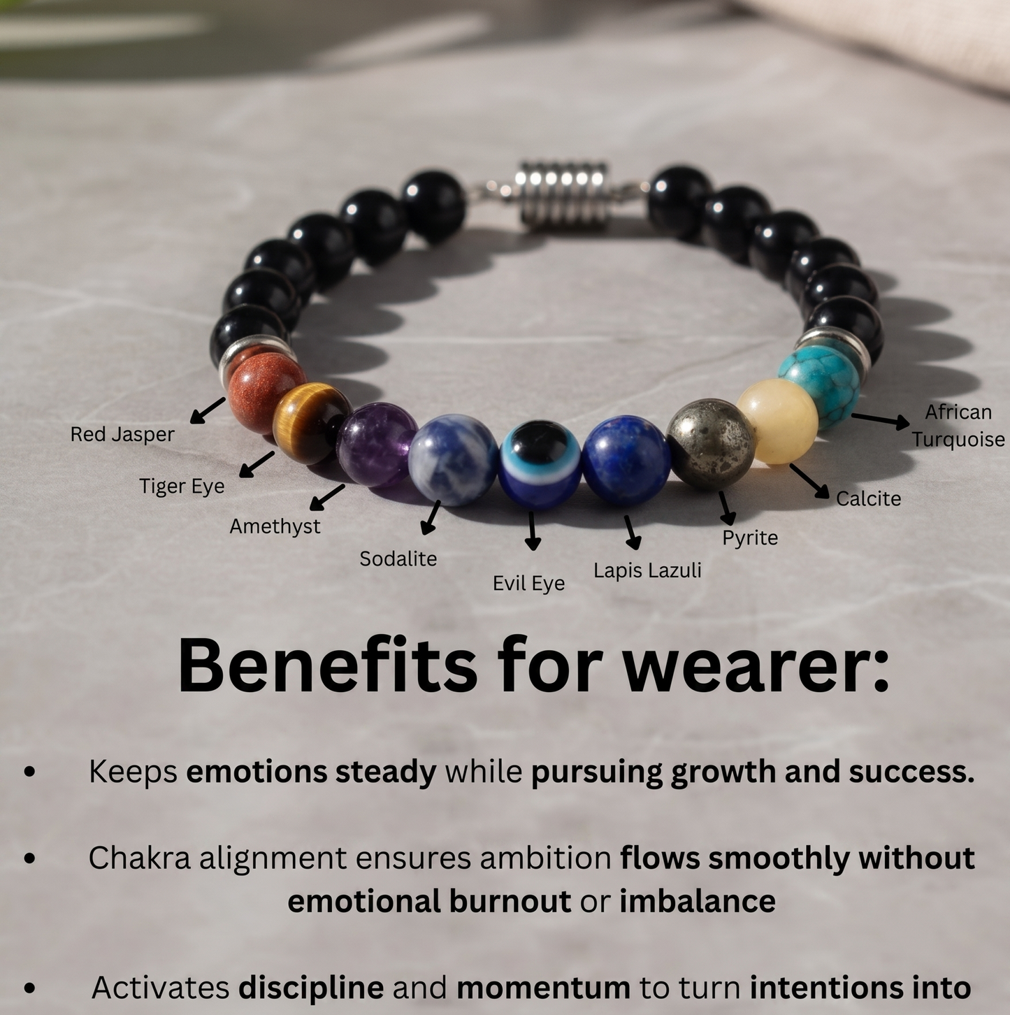 Super 9 Chakra Natural Stone Bracelet