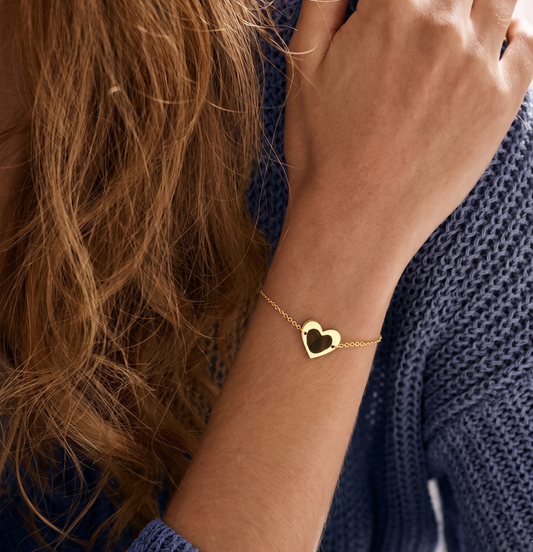 Personalised Fingerprint Memory Heart Bracelet