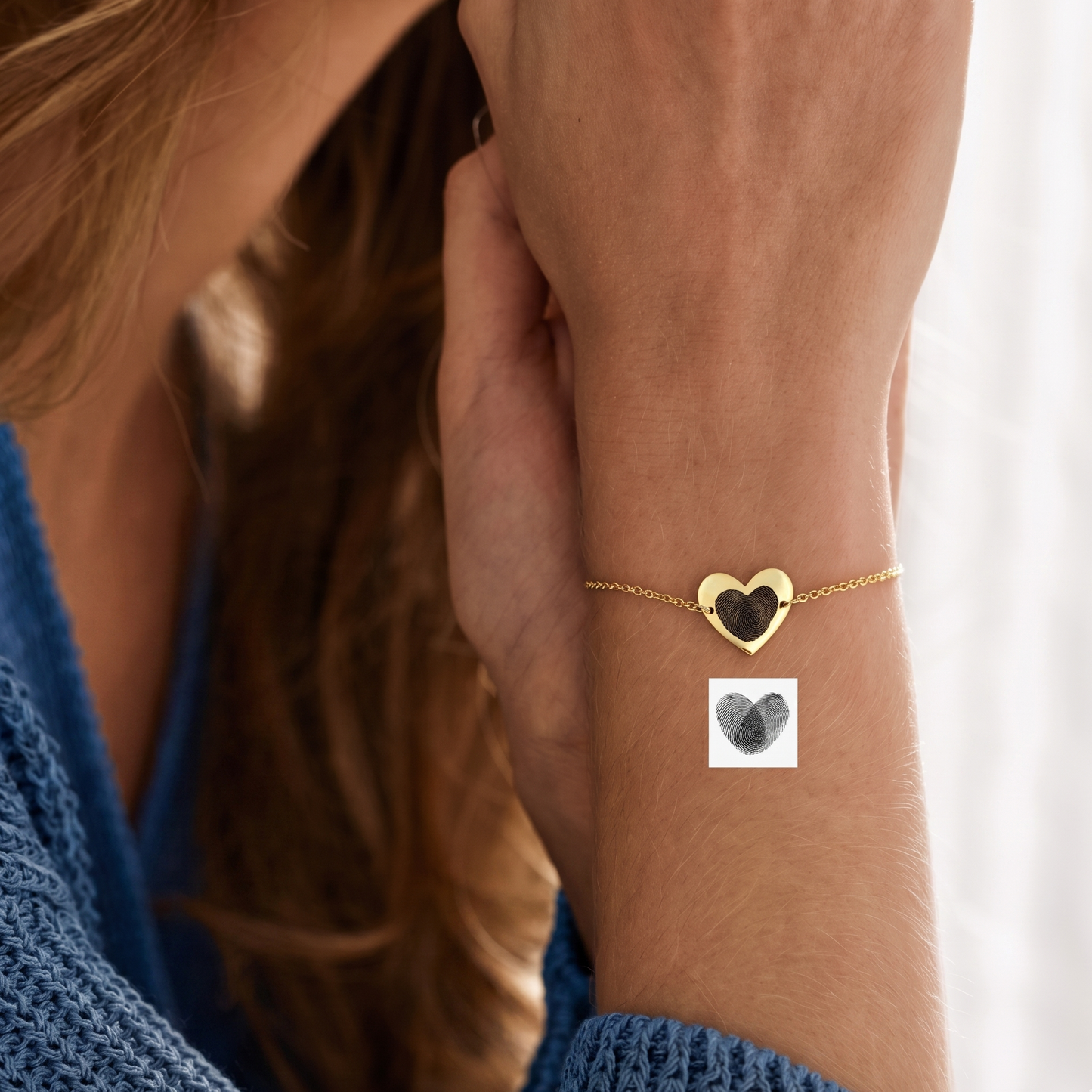 Personalised Fingerprint Memory Heart Bracelet