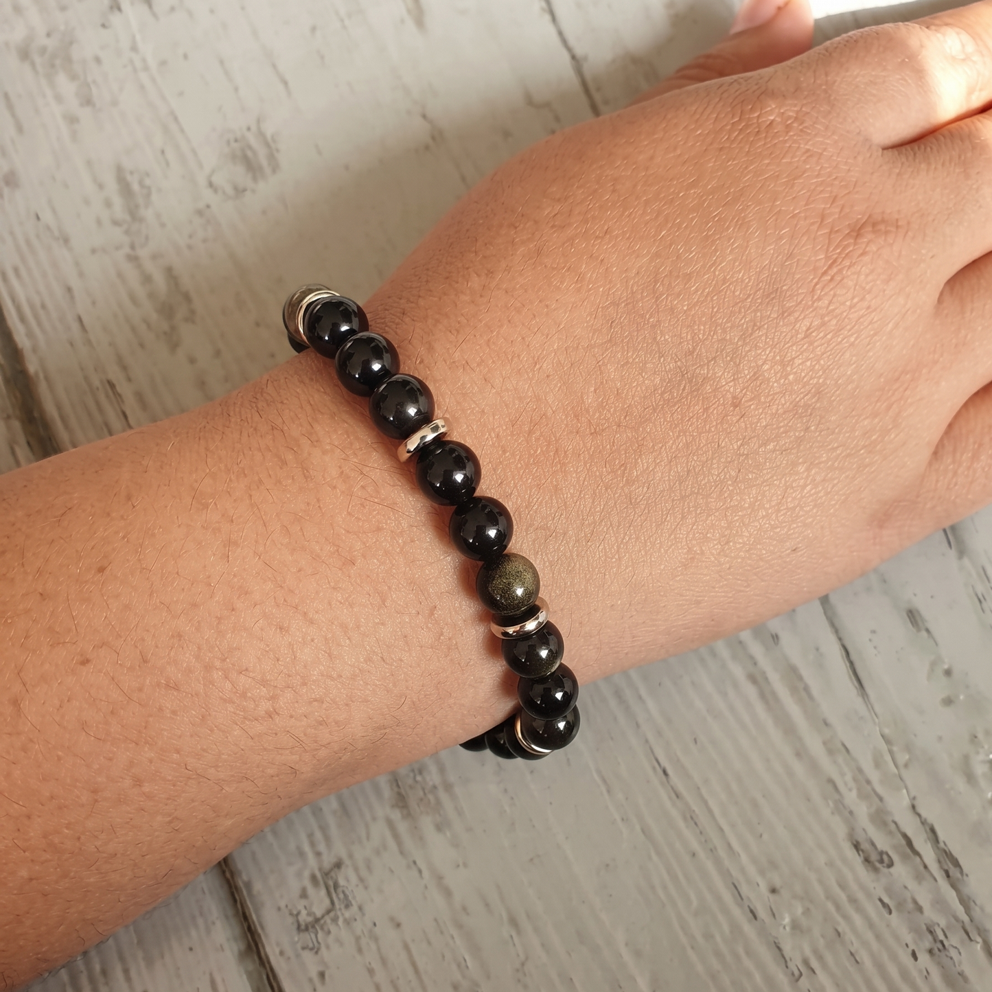 Black Obsidian Natural Stone Bracelet