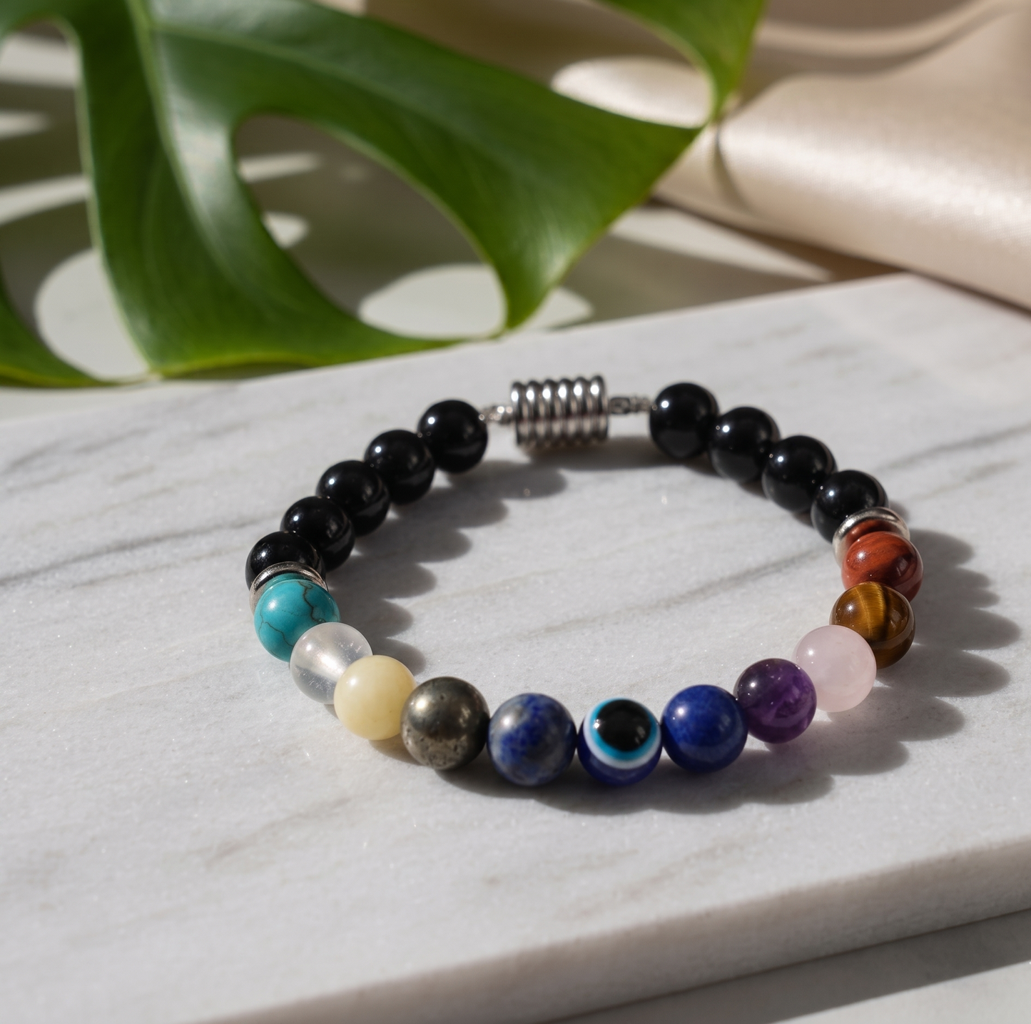 Super 11 Chakra Evil Eye Natural Stone Bracelet