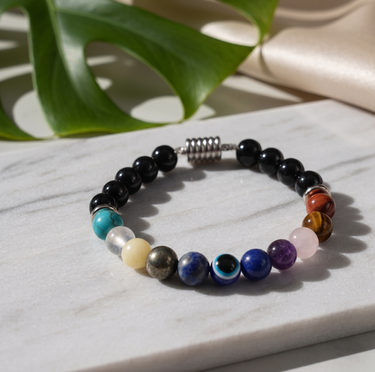 Super 11 Chakra Evil Eye Natural Stone Bracelet
