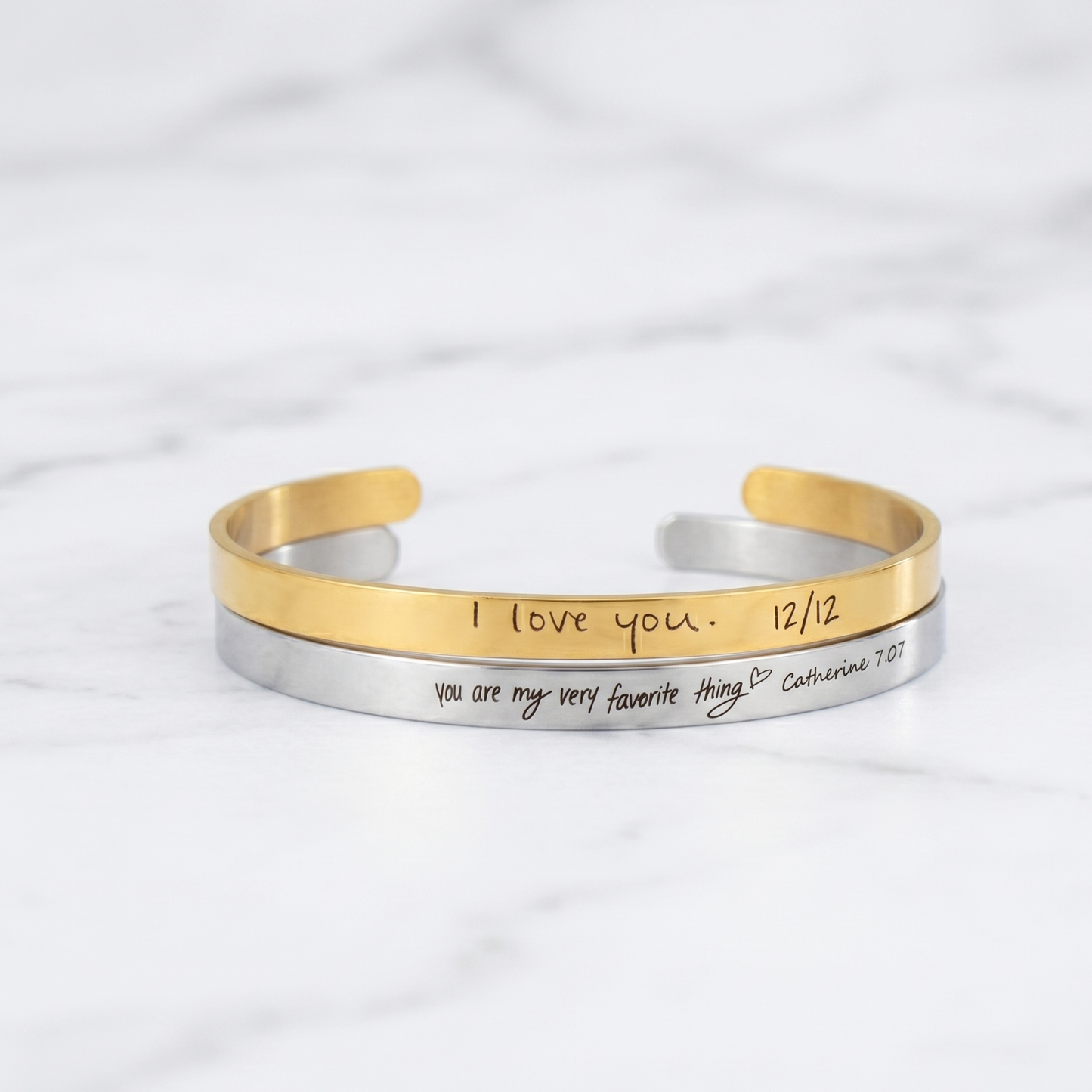 Custom Handwriting Signature Cuff Bracelet